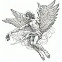 icarus falling tattoo design idea