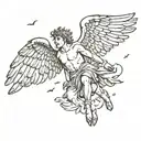 icarus falling tattoo design idea