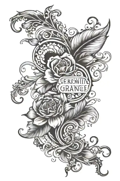 serenity prayer written tattoo design idea