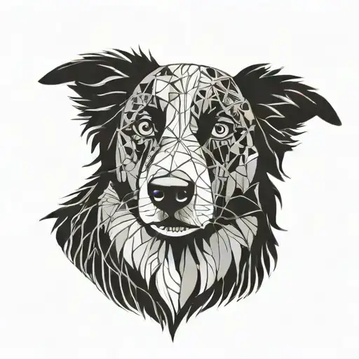 Border collie tattoo design idea