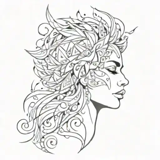 Abstract representation of a free spirit tattoo design idea