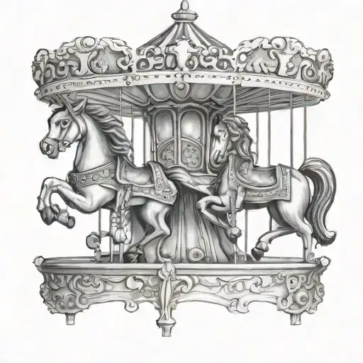 vintage carousel tattoo design idea