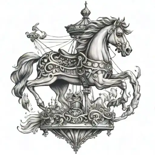 "the carousel never stops turning" tattoo design idea