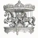 vintage carousel tattoo design idea