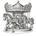 vintage carousel tattoo design idea