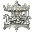 vintage carousel tattoo design idea