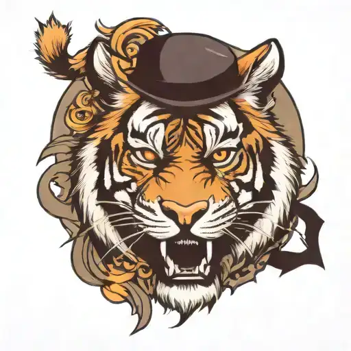 tiger face tattoo design idea