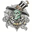 robot court jester tattoo design idea