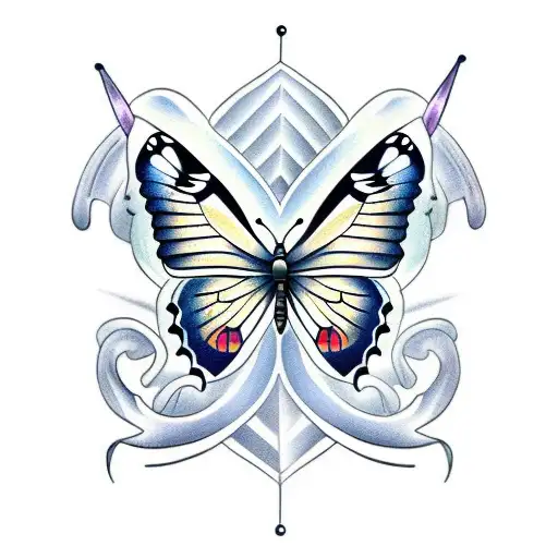 Butterfly name oscar hide inside  tattoo design idea