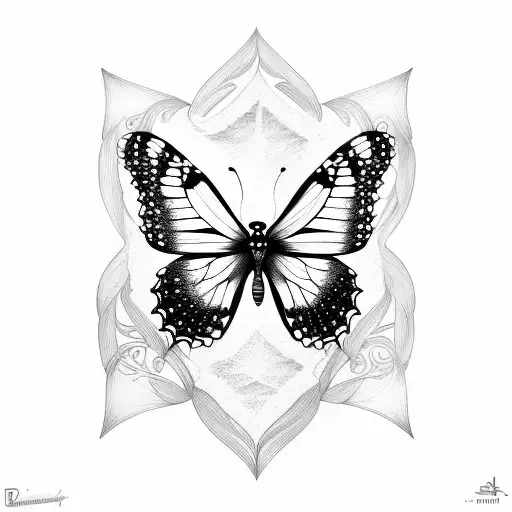 Butterfly with the name oscar hide inside  tattoo design idea