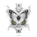 Butterfly name oscar hide inside  tattoo design idea
