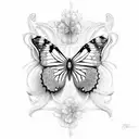 Butterfly with the name oscar hide inside  tattoo design idea