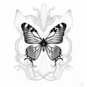 Butterfly with the name oscar hide inside  tattoo design idea
