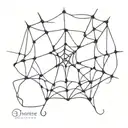 heart spider web  tattoo design idea