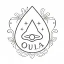 ouija board planchette simplistic tattoo design idea