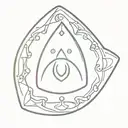 ouija board planchette simplistic tattoo design idea