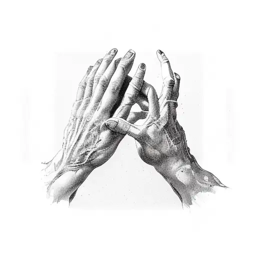 creation of adam hands tattoo design idea