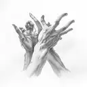 creation of adam hands tattoo design idea