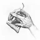 creation of adam hands tattoo design idea
