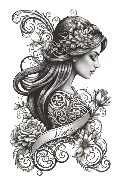 Virgo symbol incorporated, Nail tech tattoo tattoo design idea