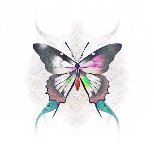semicolon with butterfly tattoo design idea