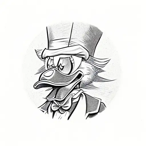scrooge mc duck's head and investments tattoo design idea