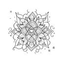 Jasmine flower and single japanese word tattoo design idea