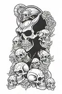 hellboy and Skulls tattoo design idea