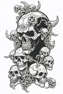hellboy and Skulls tattoo design idea