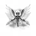 Grim Reaper with wings and scyther tattoo design idea