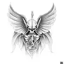 Grim Reaper with wings and scyther tattoo design idea