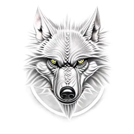 Lobo con tematica egiptica tattoo design idea