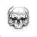 guns skull tattoo design idea