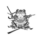 samurai frog tattoo design idea