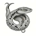 ouroboro snake biting itself tattoo design idea