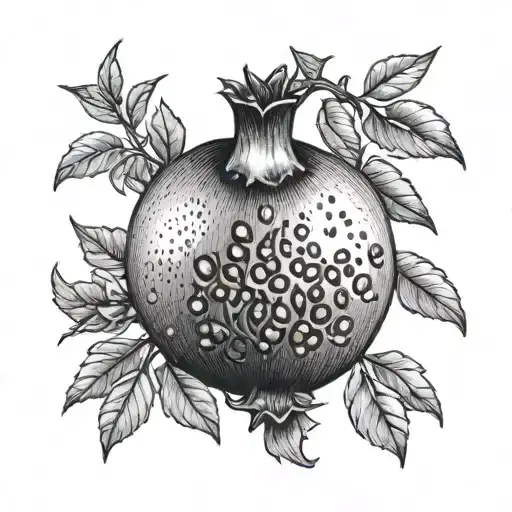a pomegranade fruit tattoo design idea