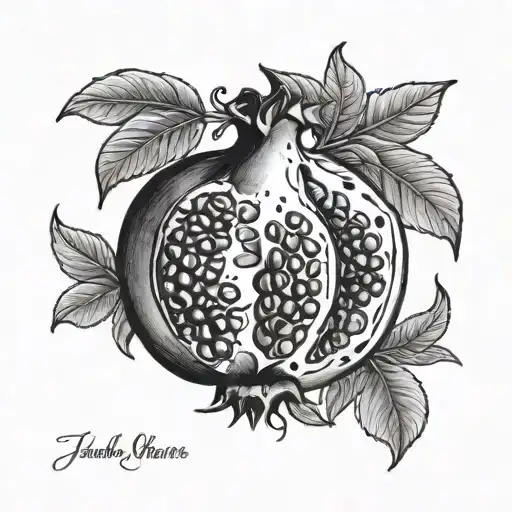 a pomegranade fruit tattoo design idea
