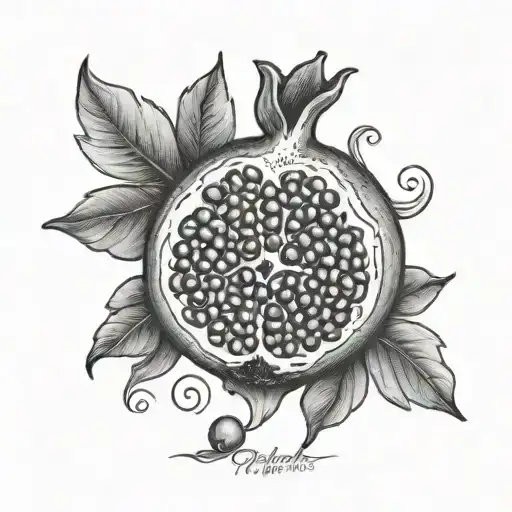 a pomegranate fruit tattoo design idea