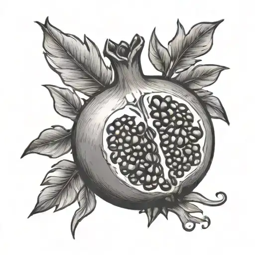 a pomegranate fruit tattoo design idea