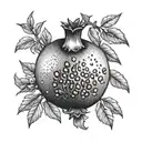 a pomegranade fruit tattoo design idea