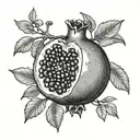 a pomegranade fruit tattoo design idea