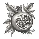 a pomegranate fruit tattoo design idea
