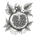 a pomegranate fruit tattoo design idea