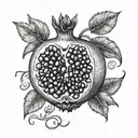 a pomegranate fruit tattoo design idea