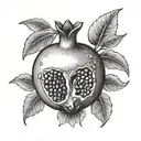 a pomegranate fruit tattoo design idea