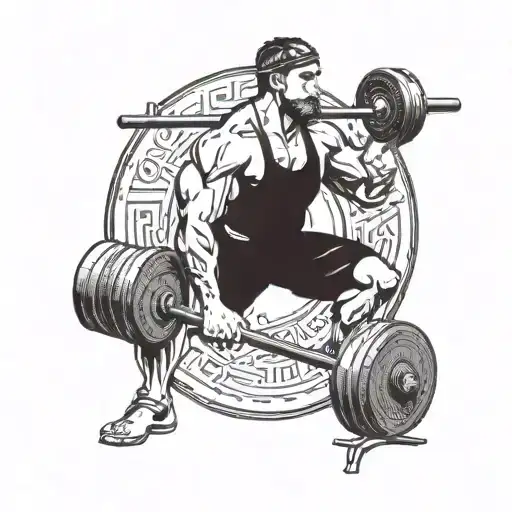 Swimmer and crossfit athlete lifting weights tattoo design idea