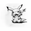 pikachu fight tattoo design idea