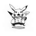 pikachu fight tattoo design idea
