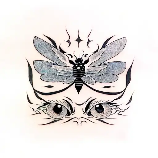 those eyes like fire, I'm a winged insect, you're a funeral pyre tattoo design idea