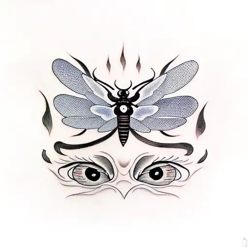 those eyes like fire, I'm a winged insect, you're a funeral pyre tattoo design idea